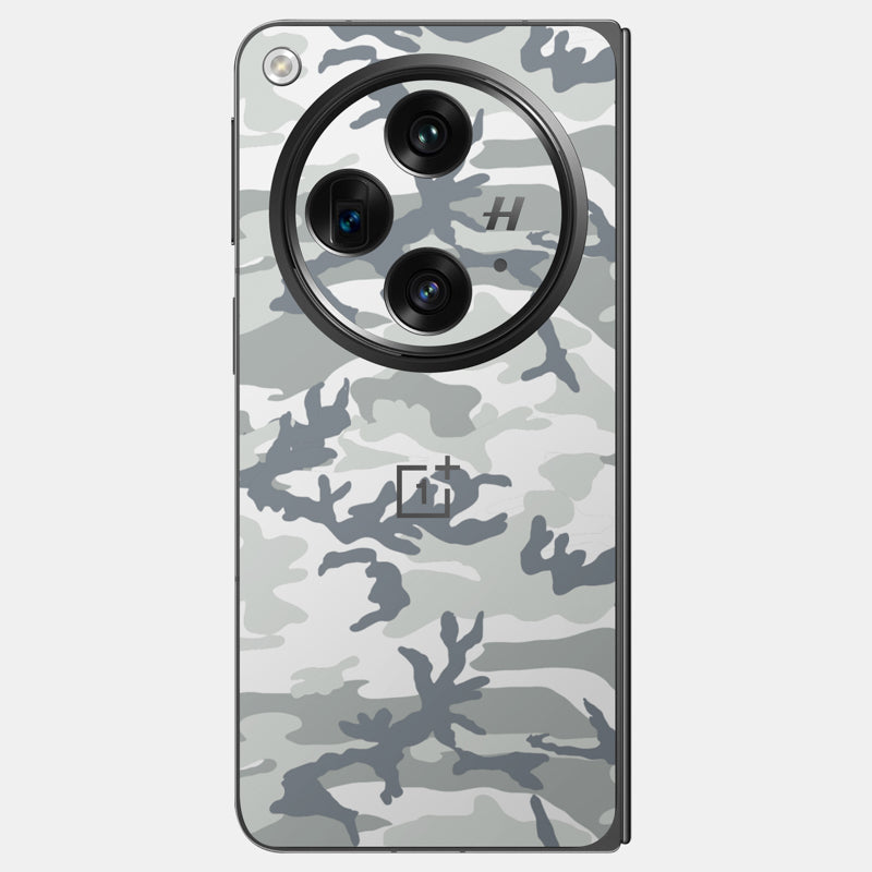 Snow Camo Glass Back