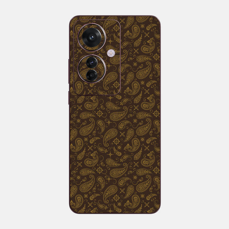 Brown Paisley Glass Back
