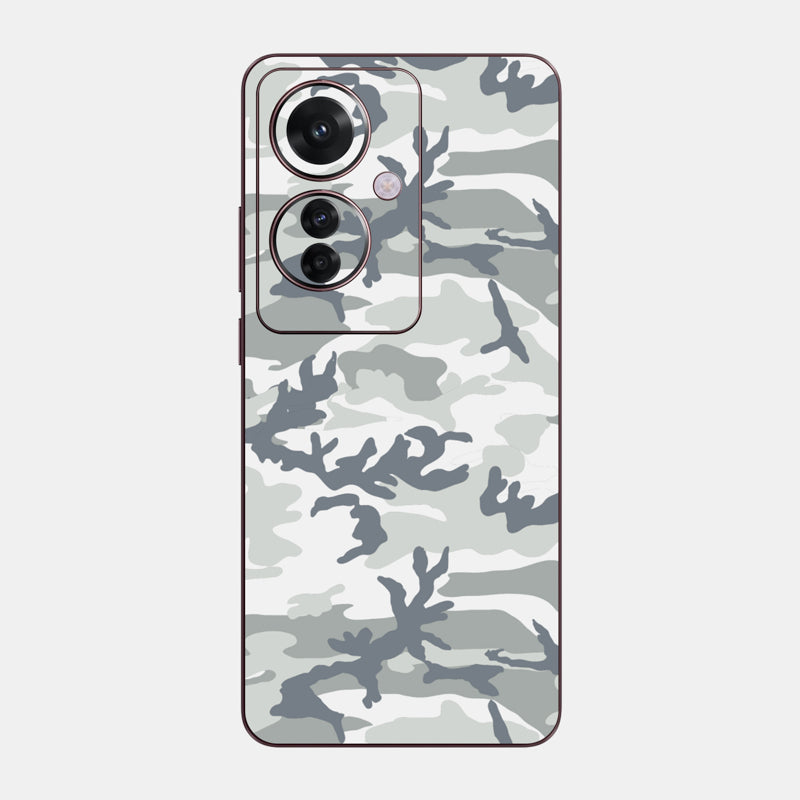 Snow Camo Glass Back