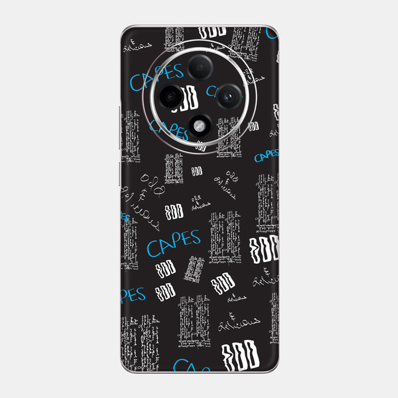 Black Scribble Glass Back