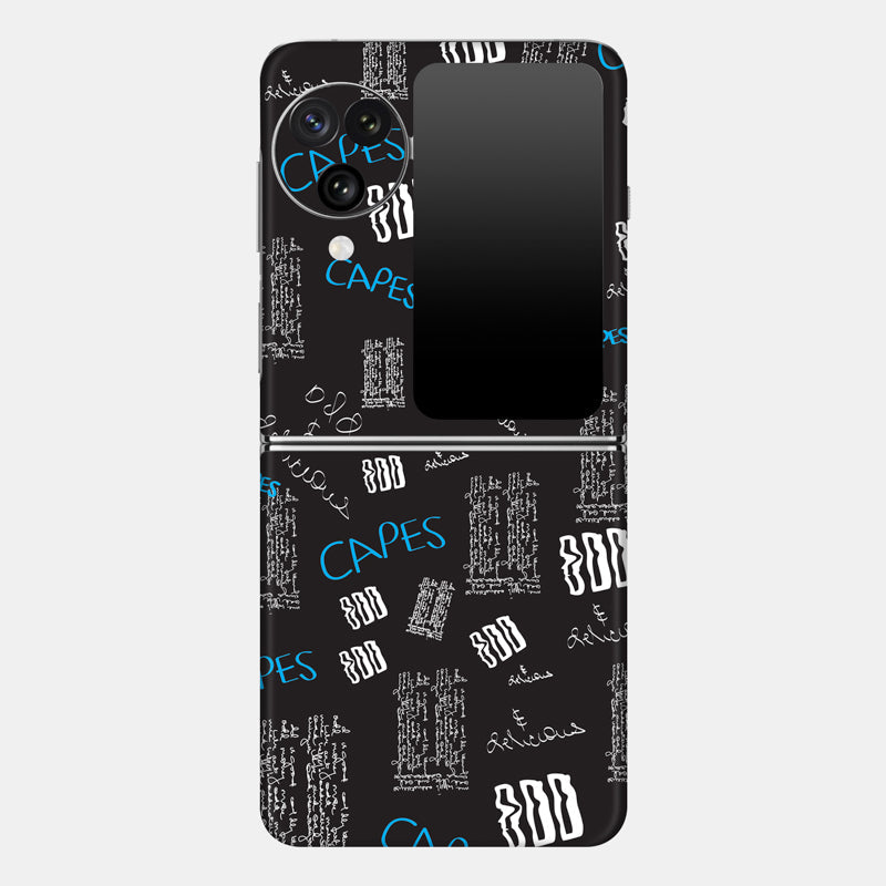 Black Scribble Glass Back