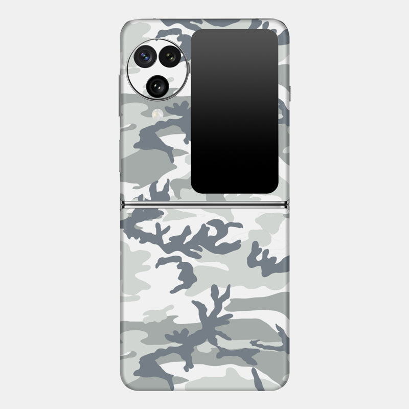 Snow Camo Glass Back