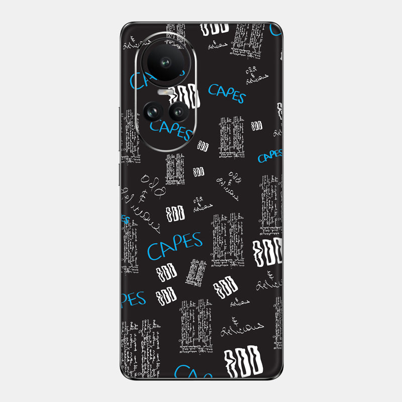 Black Scribble Glass Back