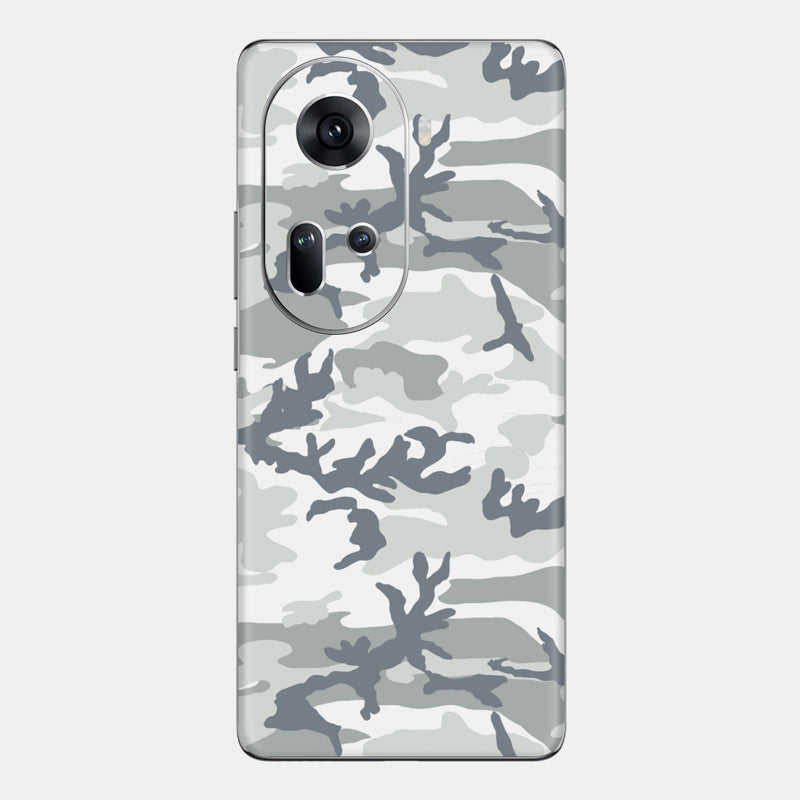 Snow Camo Glass Back