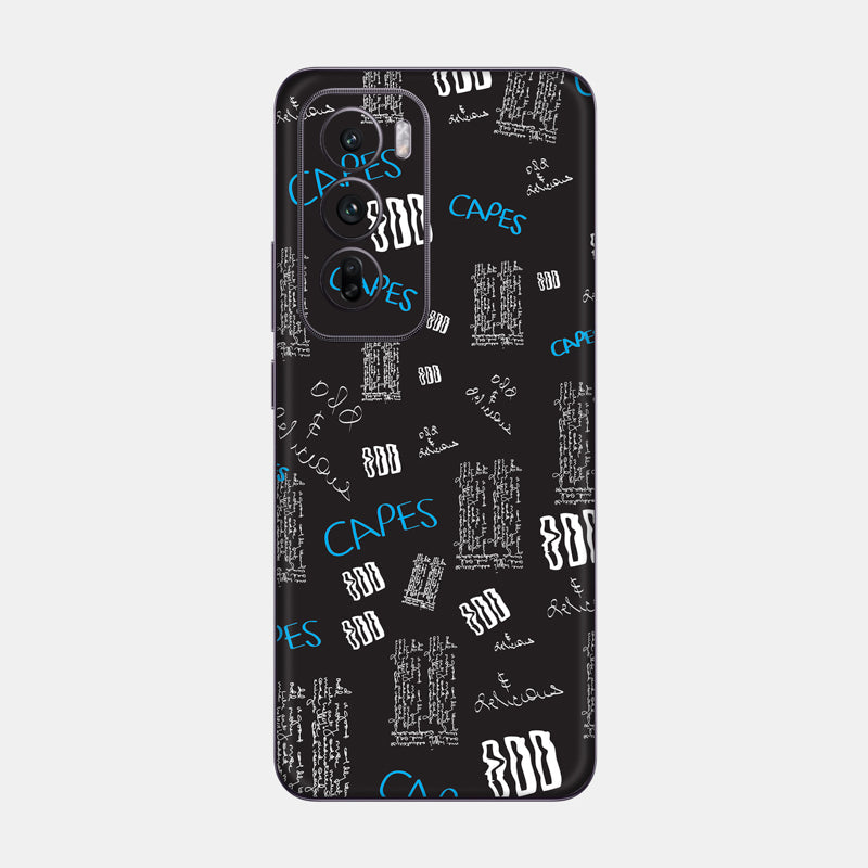 Black Scribble Glass Back