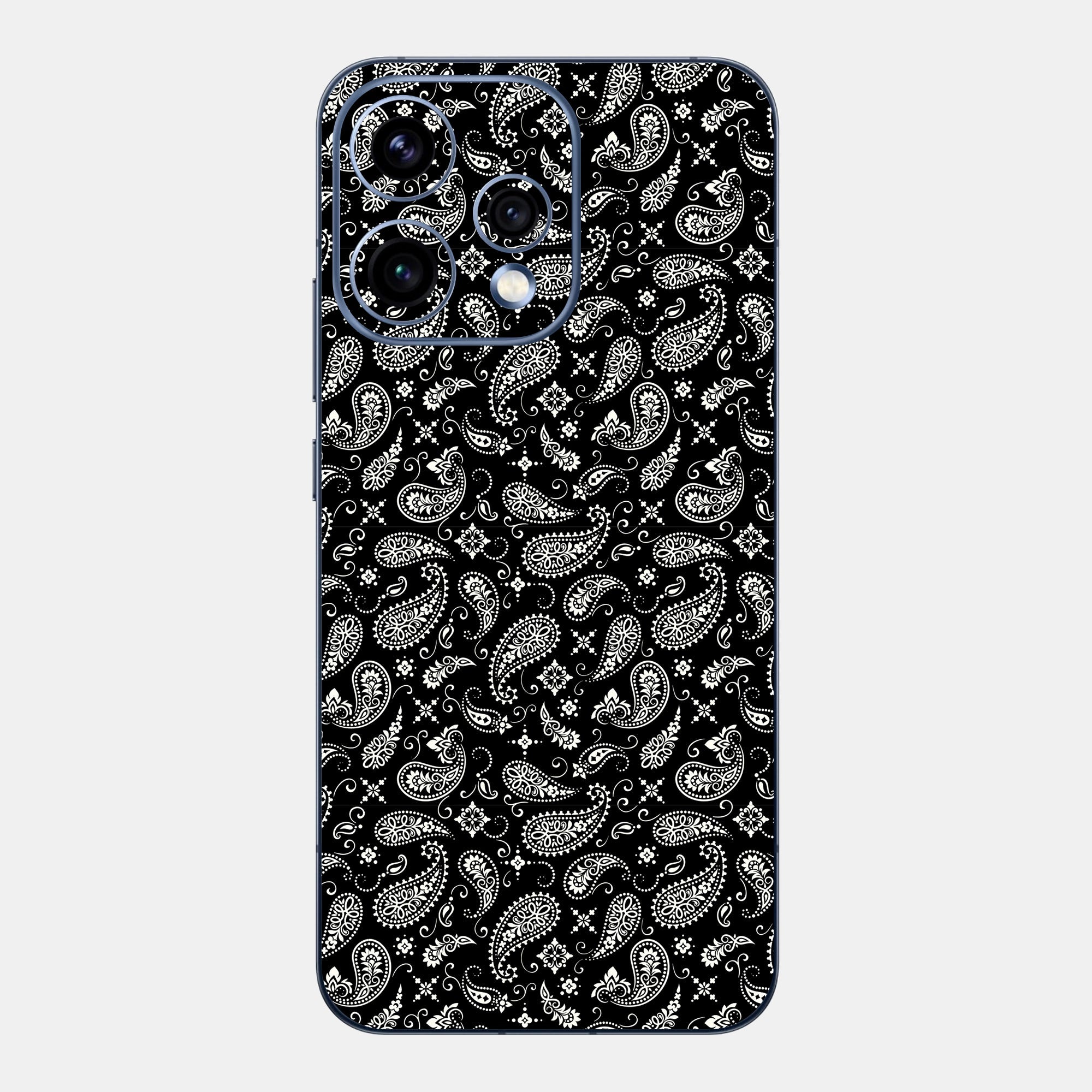 Black Paisley Glass Back