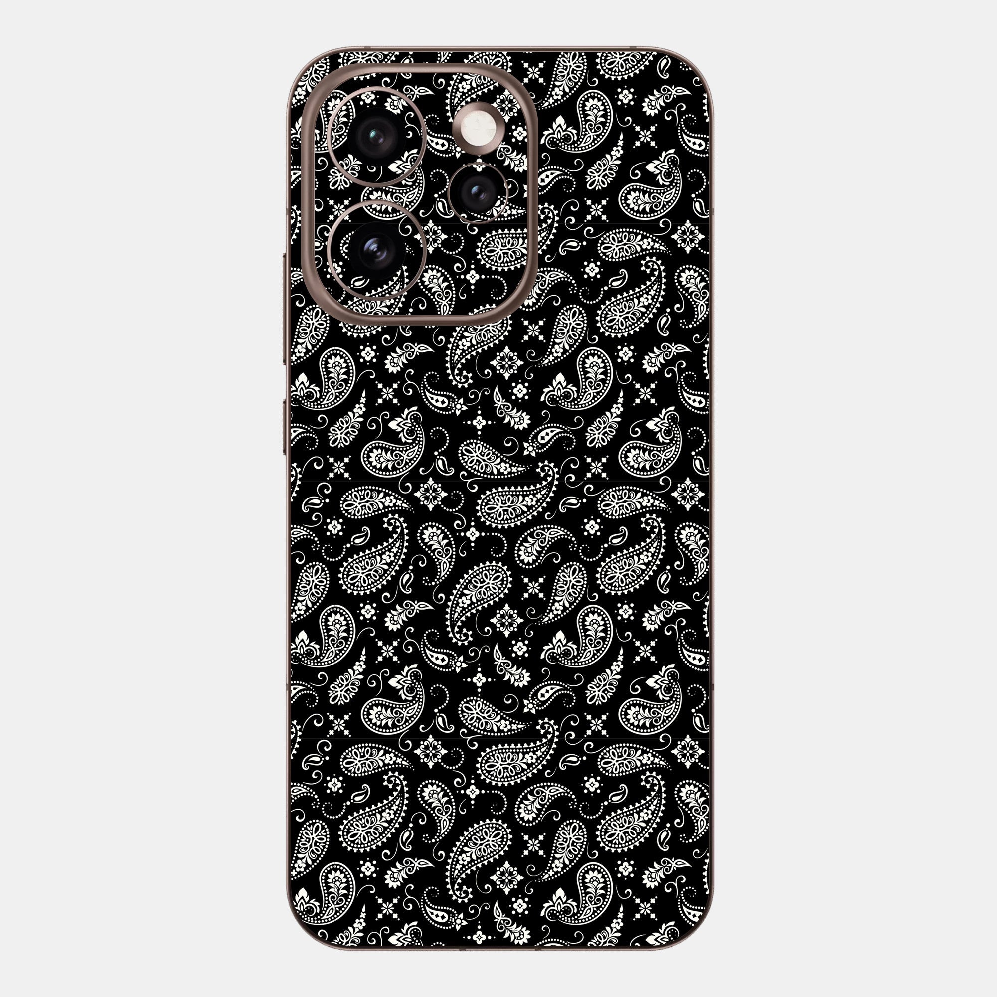 Black Paisley Glass Back