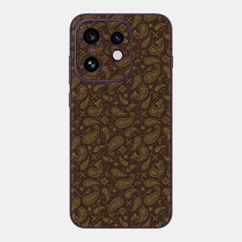 Brown Paisley Glass Back