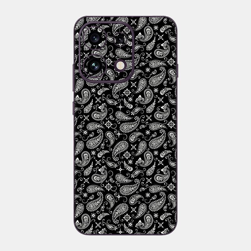 Black Paisley Glass Back