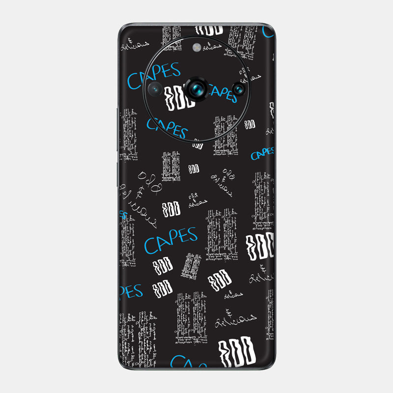 Black Scribble Glass Back