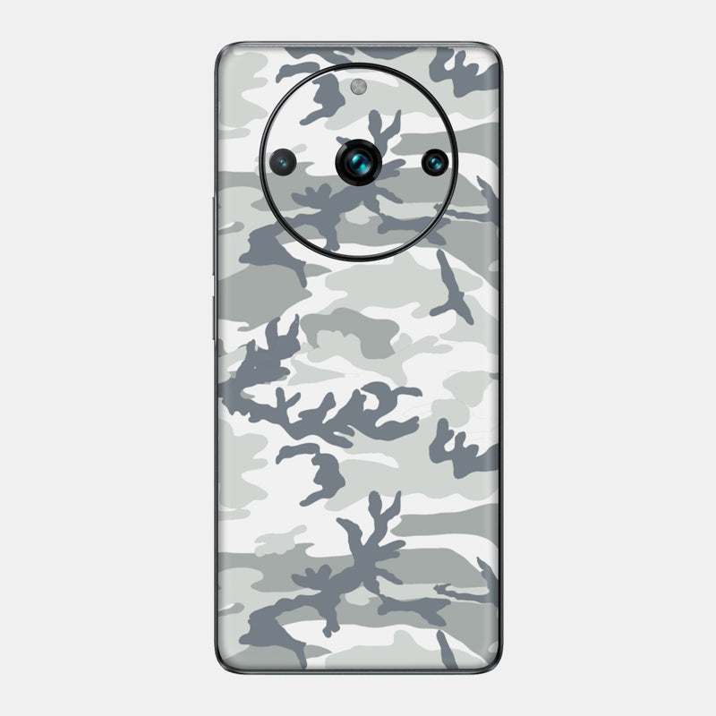 Snow Camo Glass Back