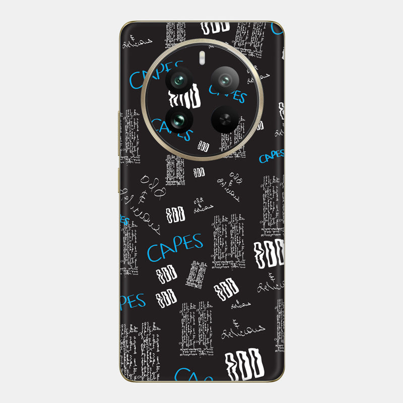 Black Scribble Glass Back