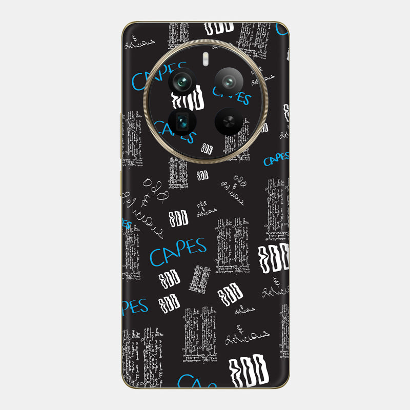 Black Scribble Glass Back