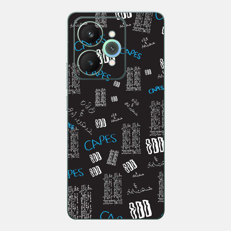 Black Scribble Glass Back