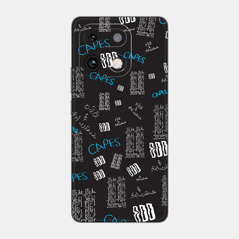 Black Scribble Glass Back