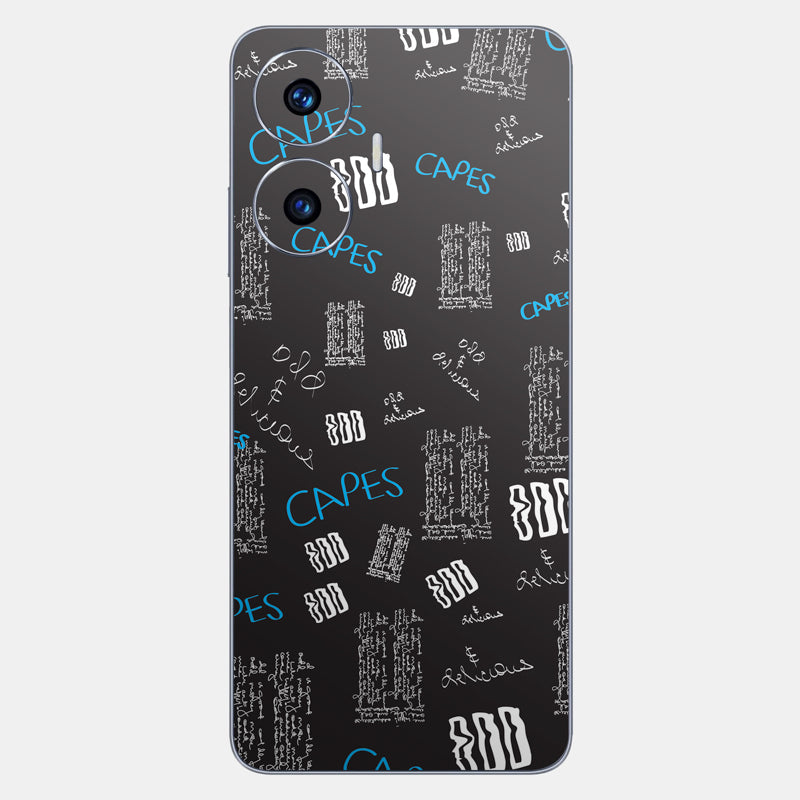 Black Scribble Glass Back