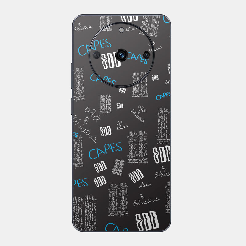 Black Scribble Glass Back