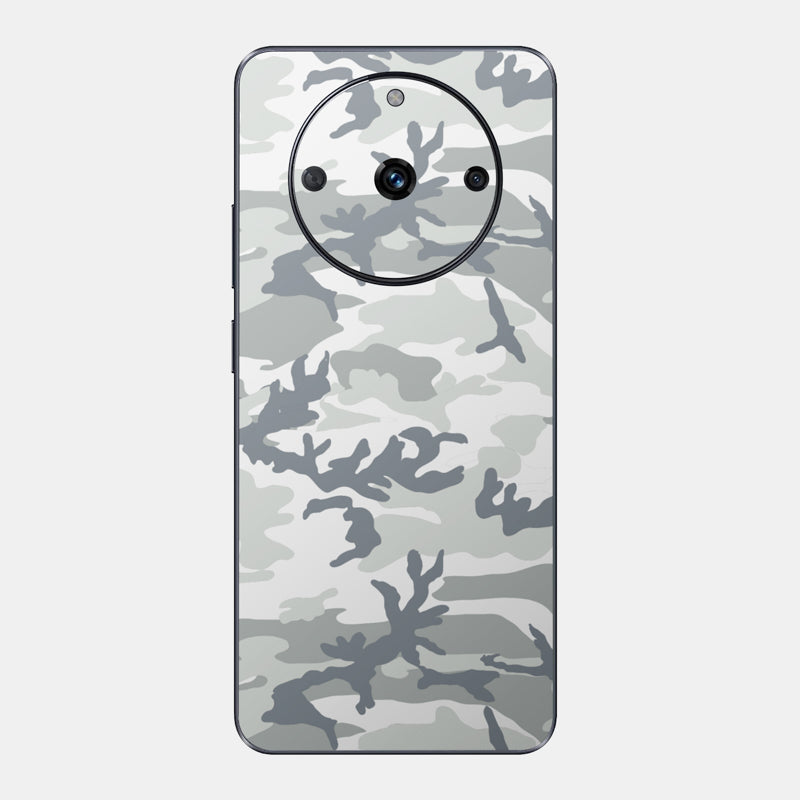 Snow Camo Glass Back