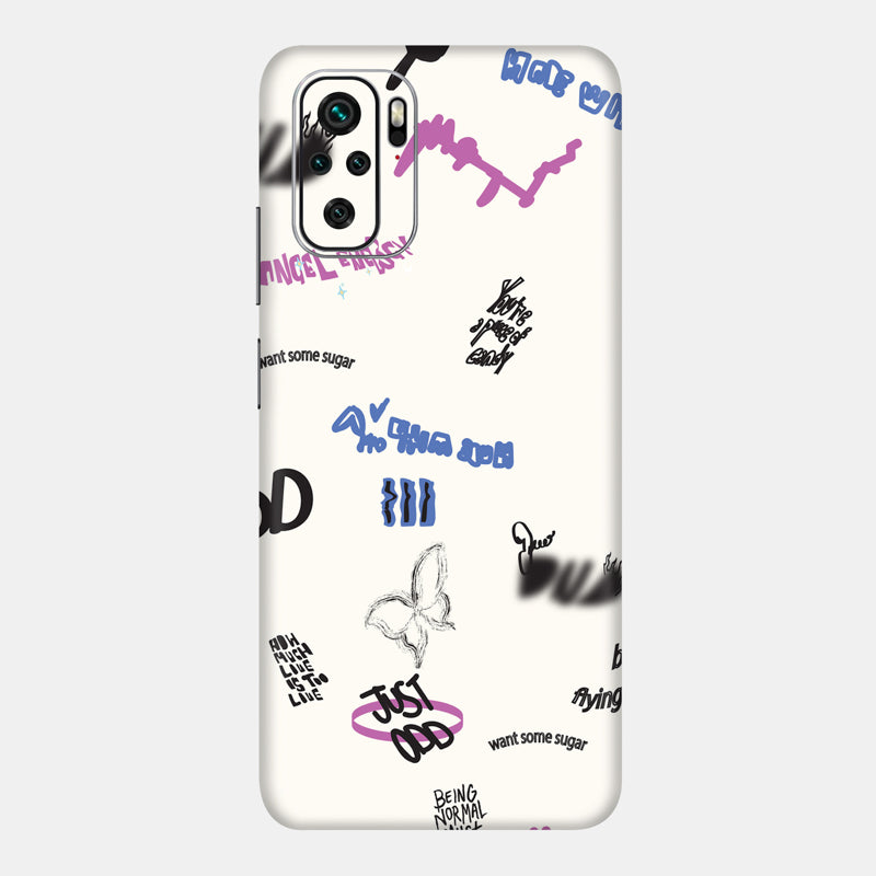 Beige Scribble Full Back