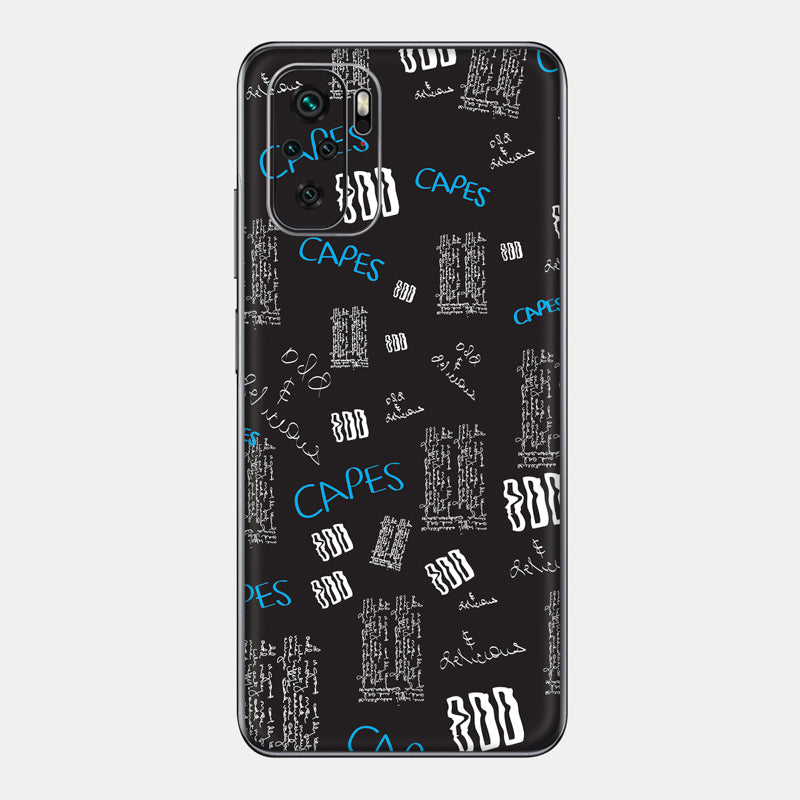 Black Scribble Glass Back