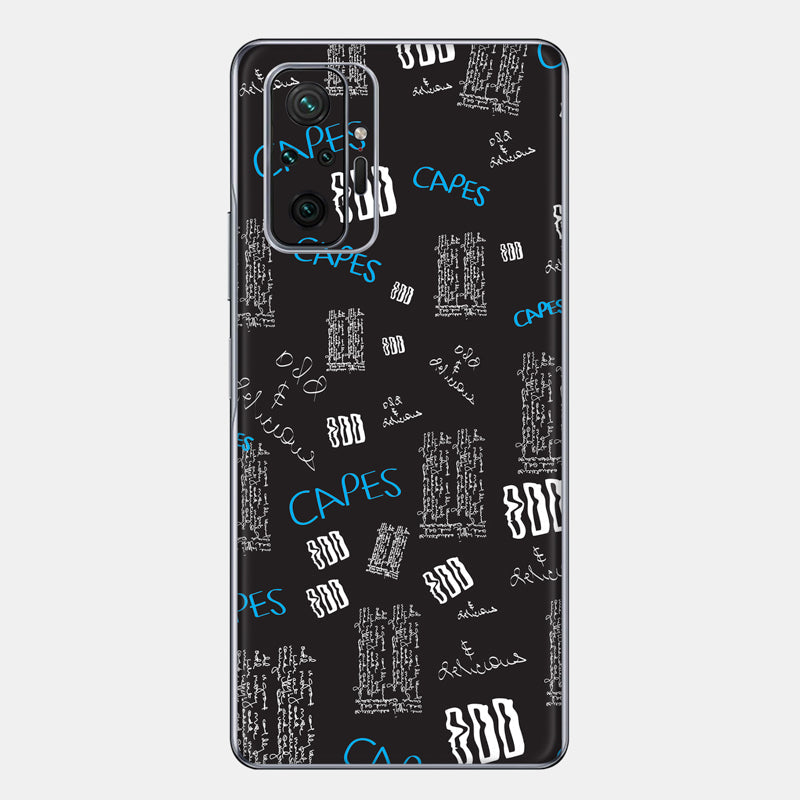 Black Scribble Glass Back