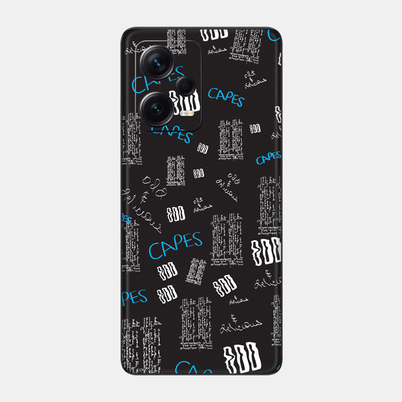 Black Scribble Glass Back