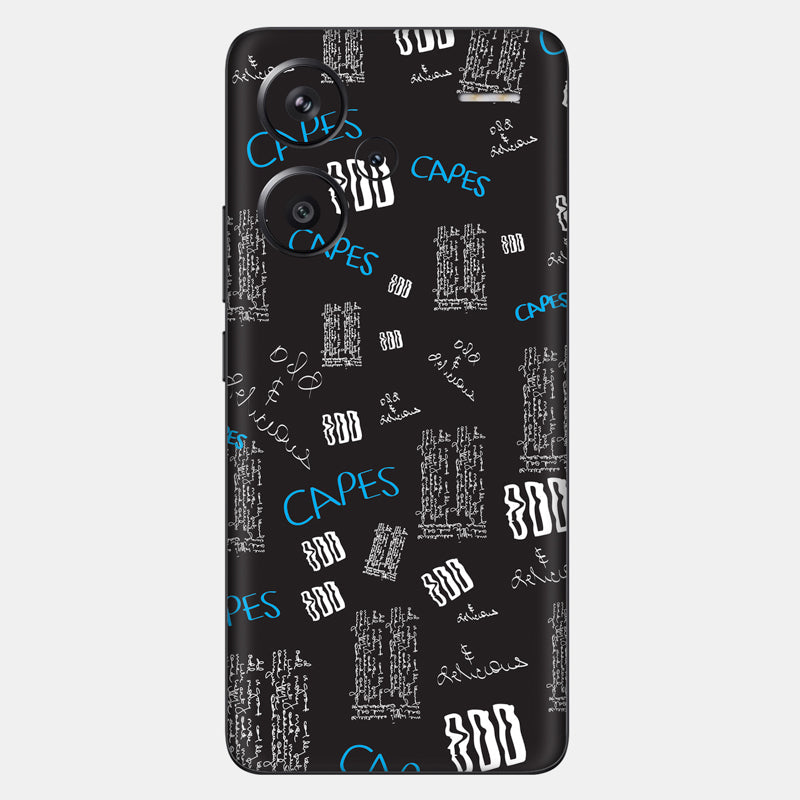 Black Scribble Glass Back