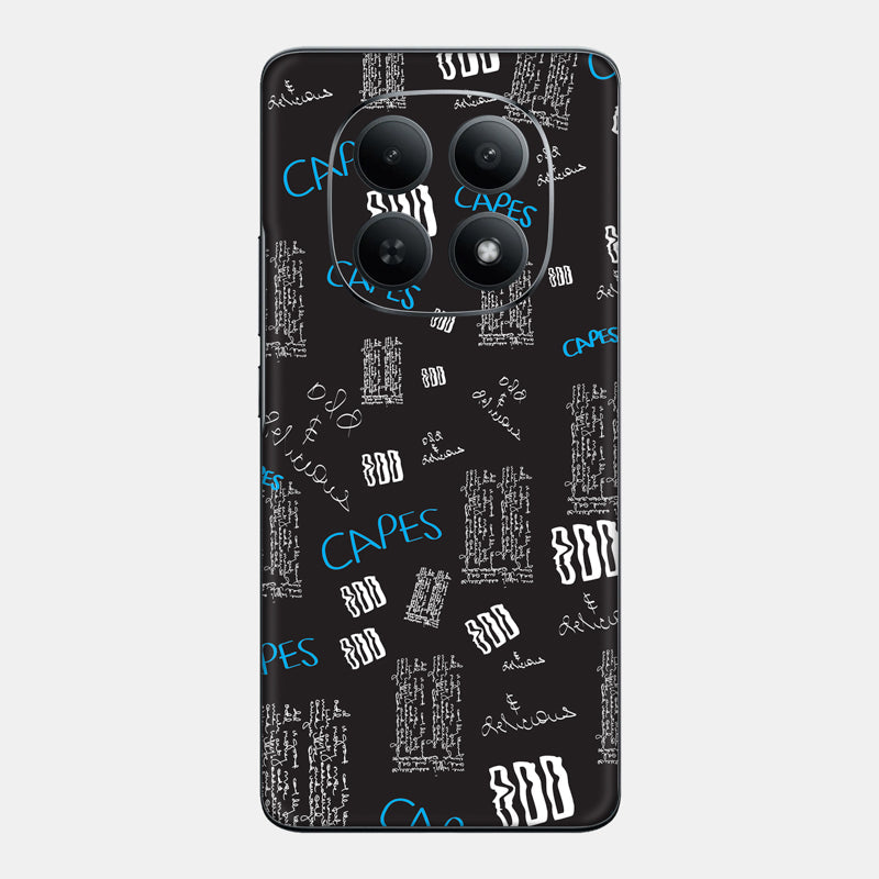 Black Scribble Glass Back