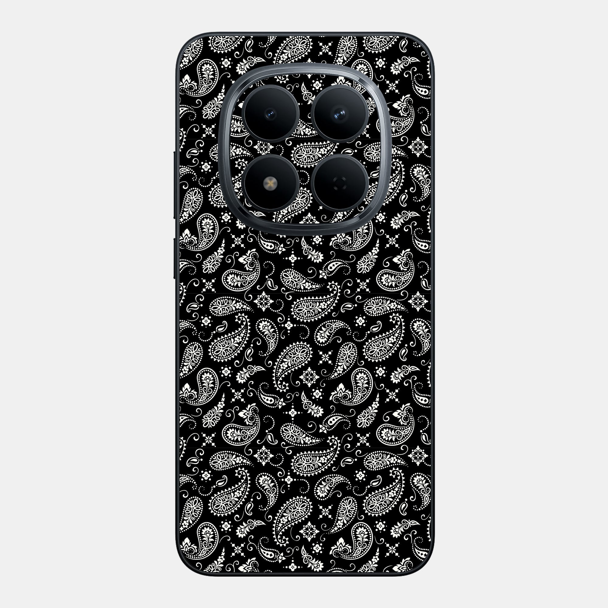 Black Paisley Glass Back