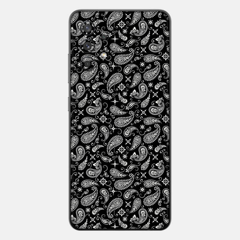 Black Paisley Glass Back