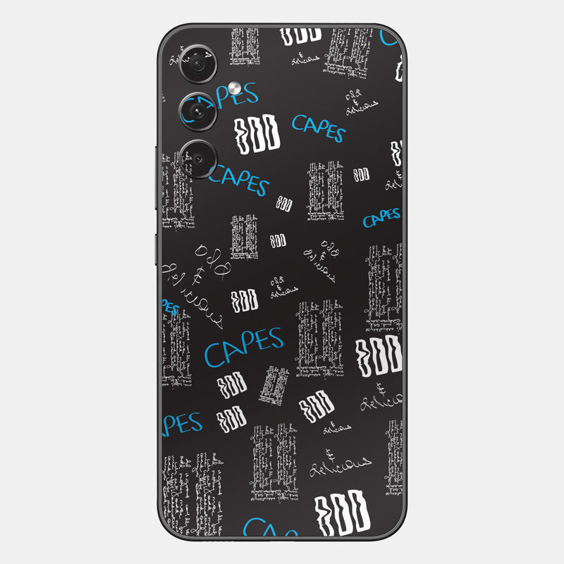 Black Scribble Glass Back