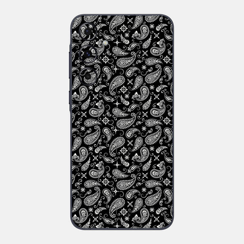 Black Paisley Glass Back