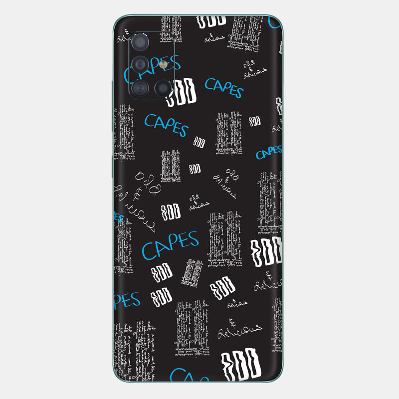 Black Scribble Glass Back