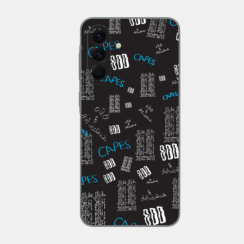 Black Scribble Glass Back