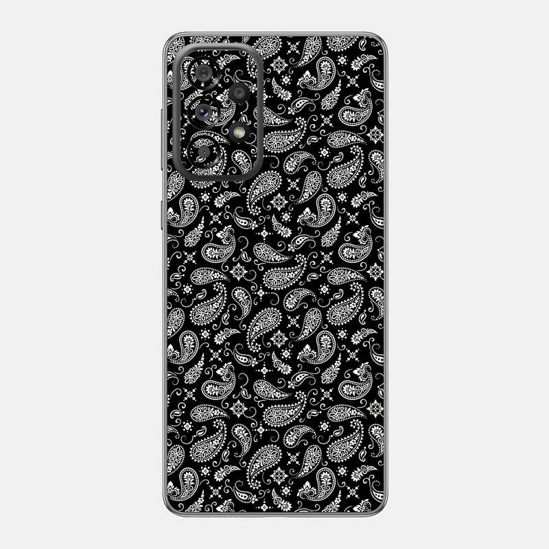 Black Paisley Glass Back