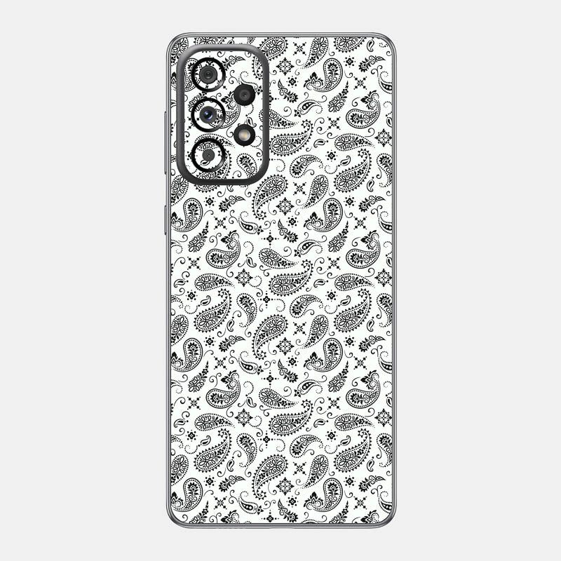 White Paisley Glass Back