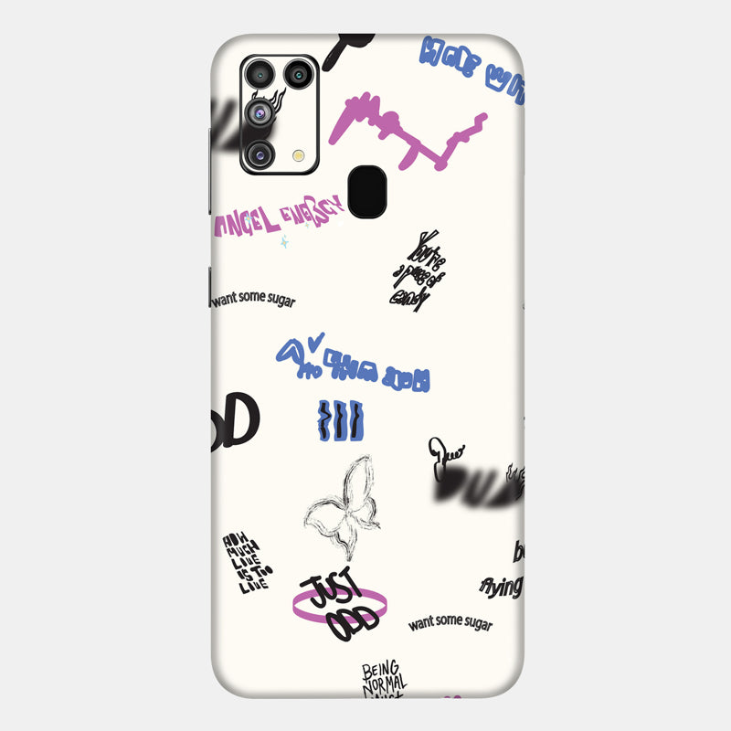 Beige Scribble Full Back