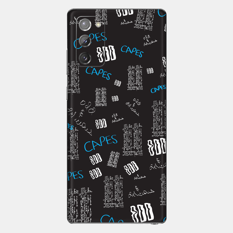 Black Scribble Glass Back