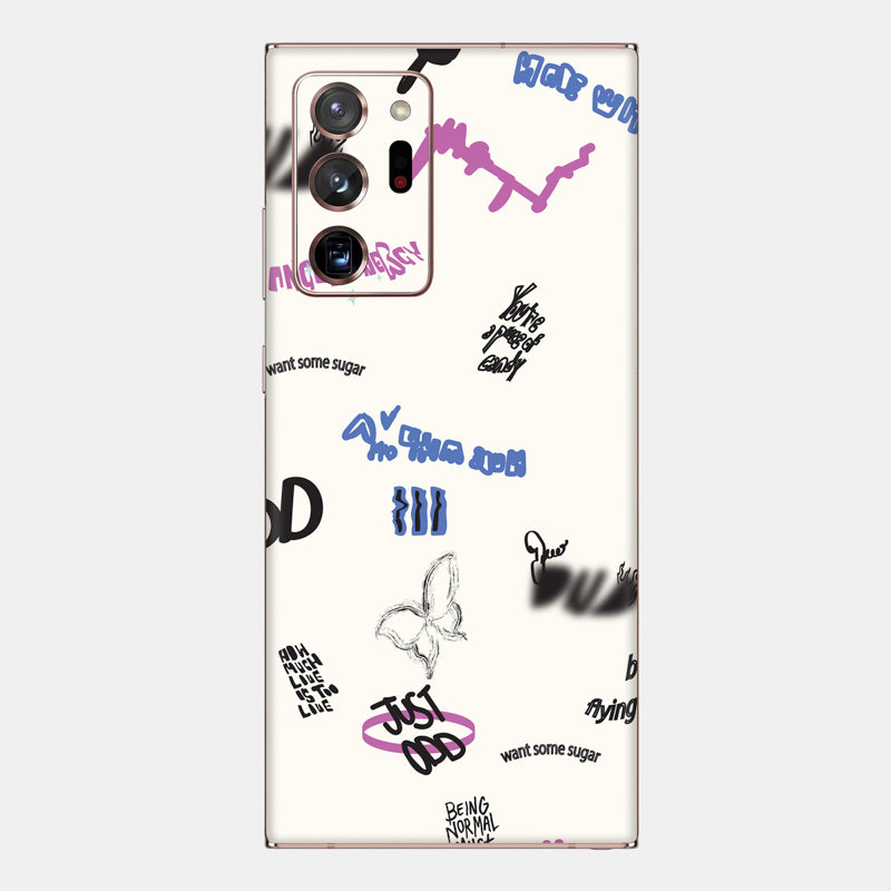 Beige Scribble Glass Back