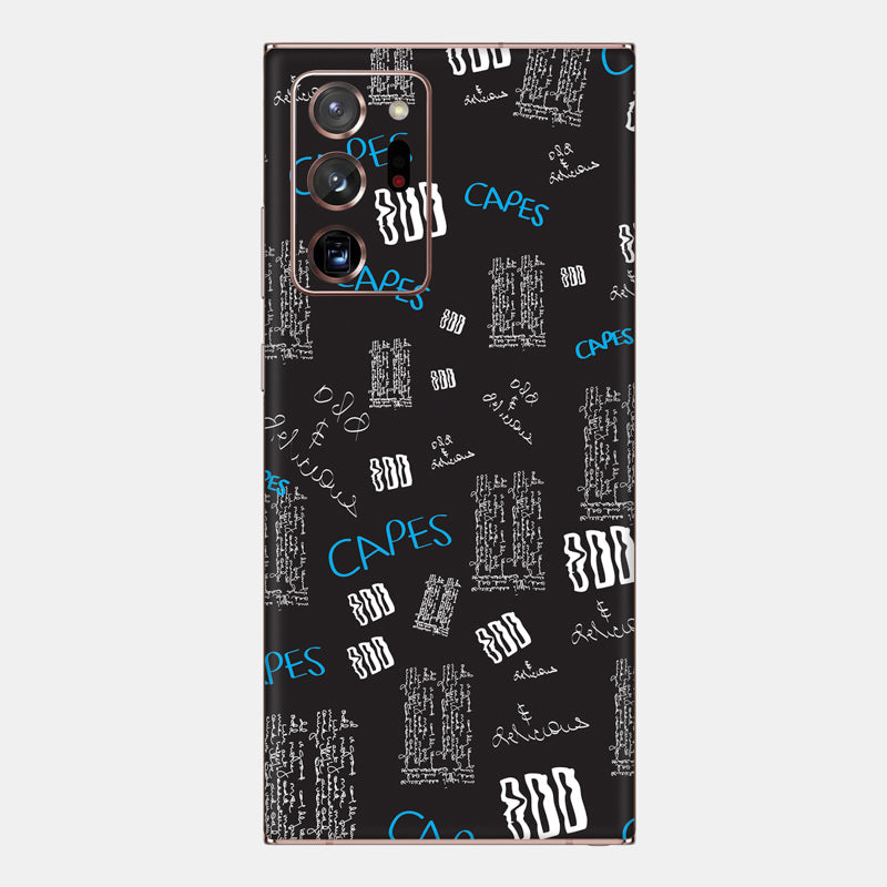 Black Scribble Glass Back