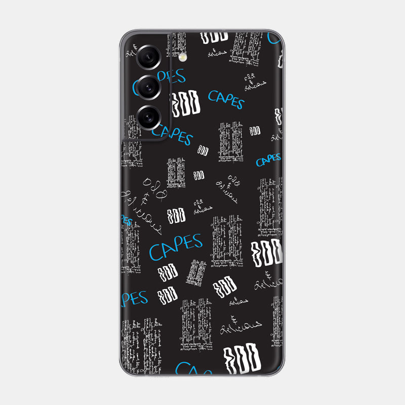 Black Scribble Glass Back