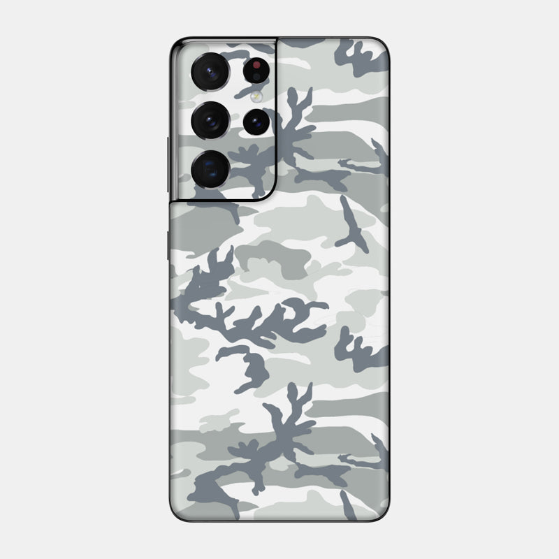 Snow Camo Glass Back