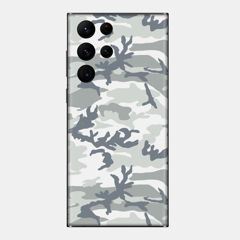 Snow Camo Glass Back