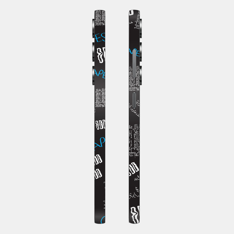 Black Scribble Glass Back