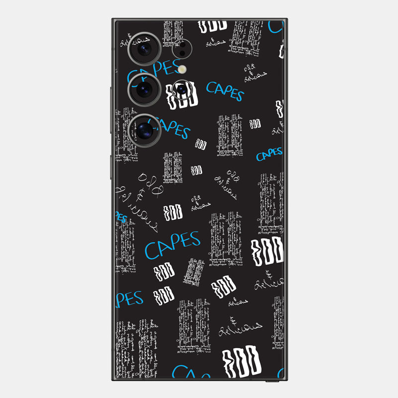 Black Scribble Glass Back