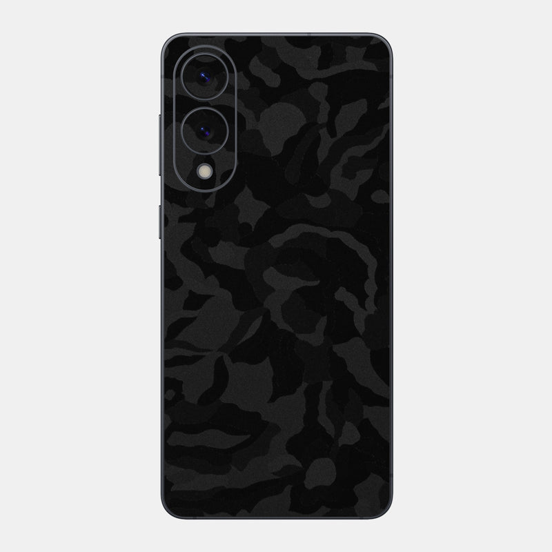 Black Camo Glass Back