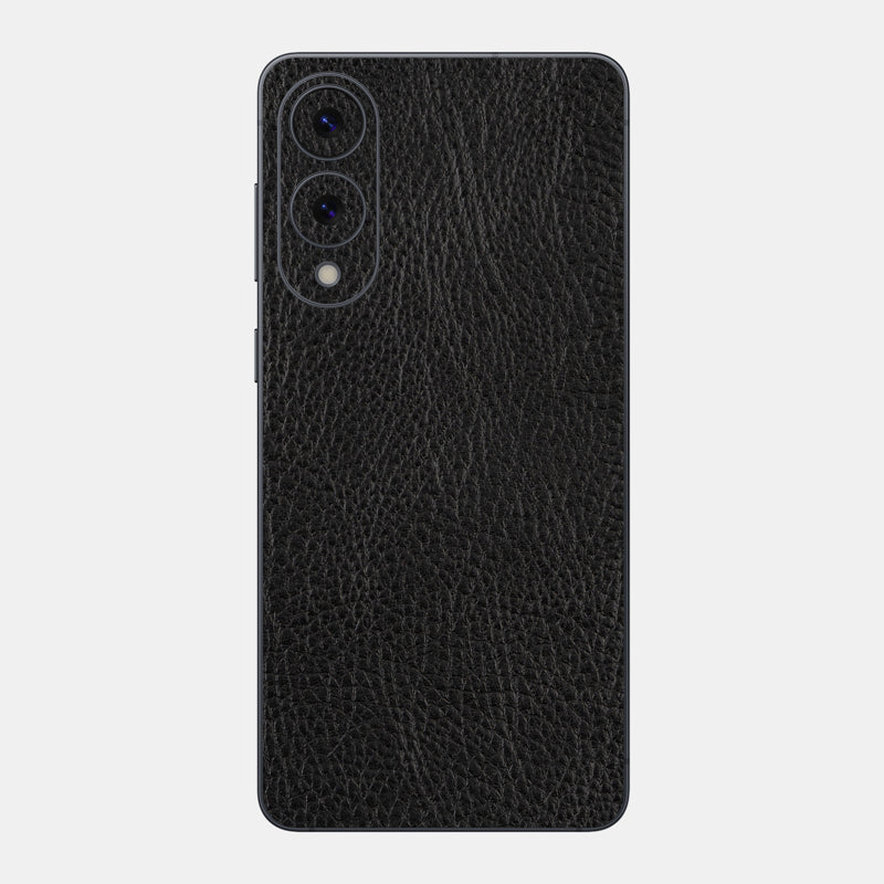 Black Leather Glass Back
