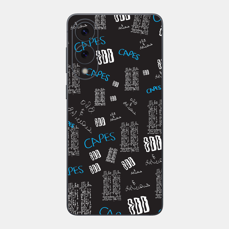 Black Scribble Glass Back