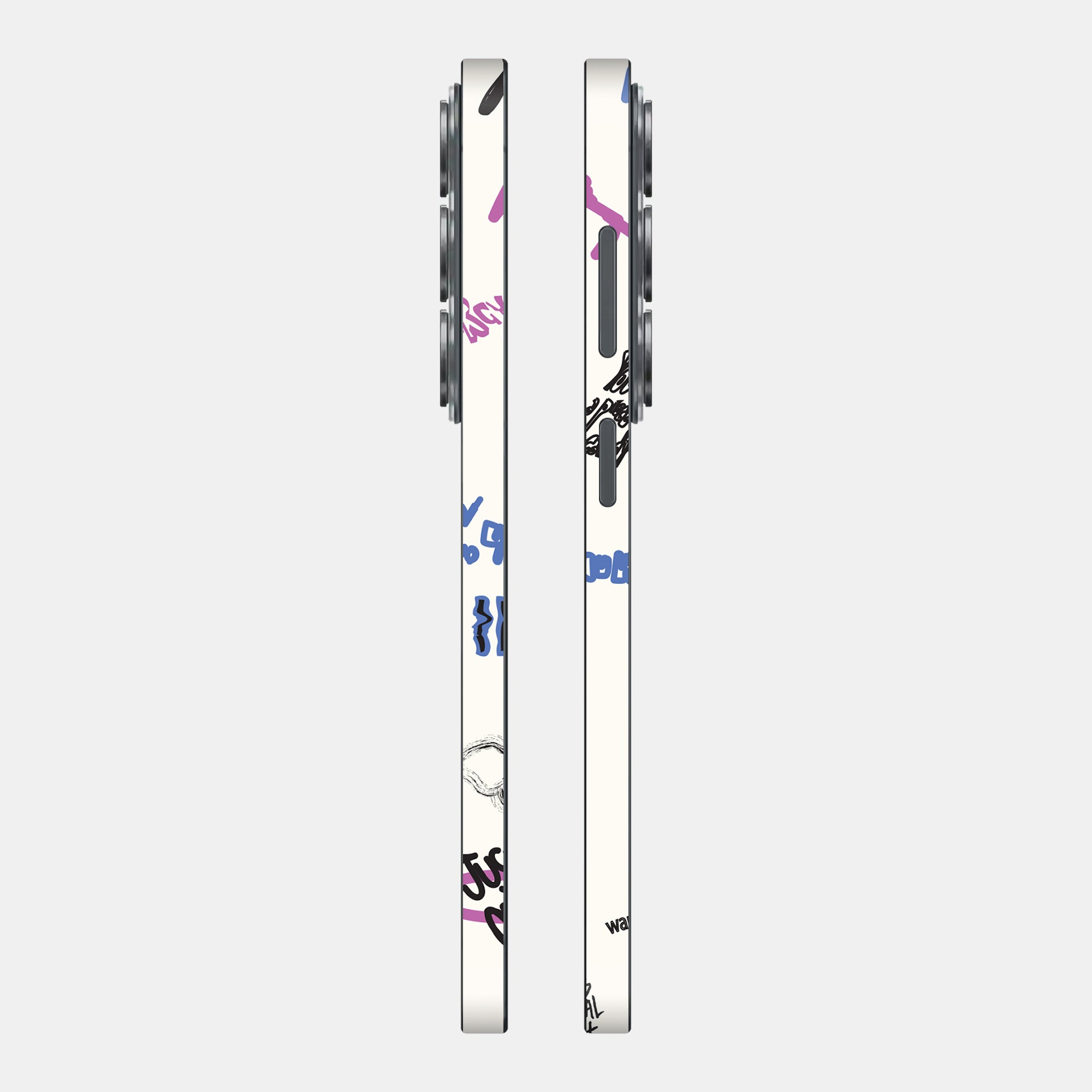 Beige Scribble Glass Back