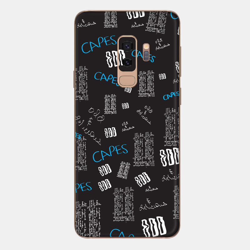 Black Scribble Glass Back